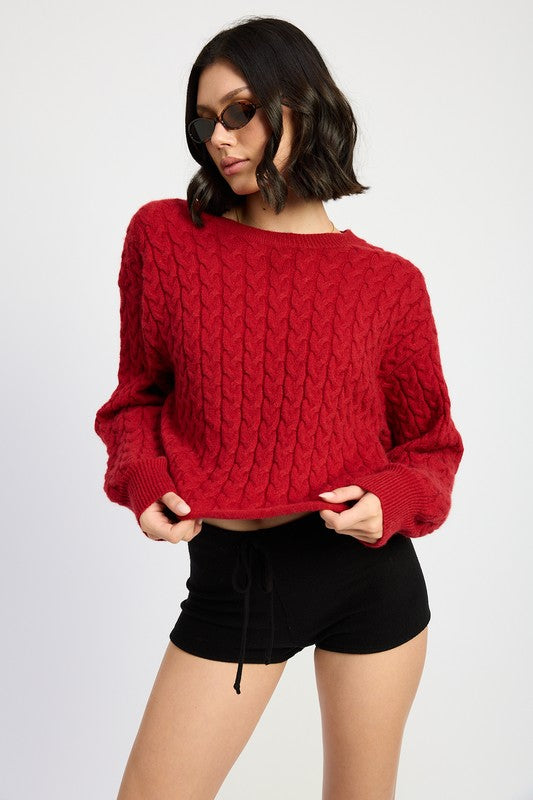 Meg Cable Crop Sweater