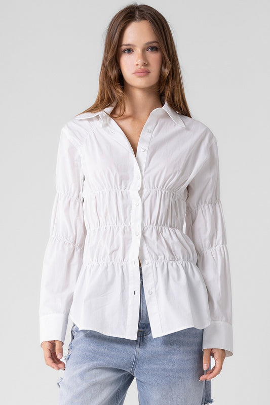 Naomi Ruffle Button Up